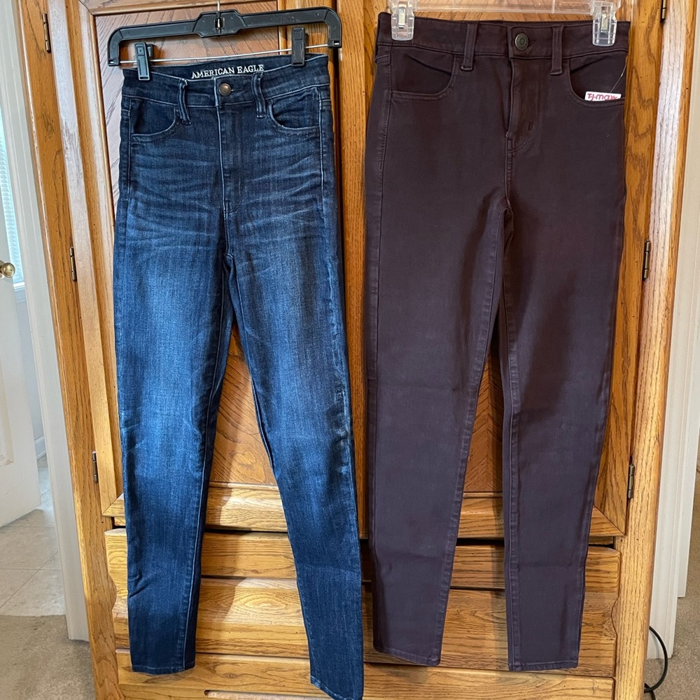2 Pair American Eagle 360 NE(X)T Level Stretch Jeans Size 0 Reg